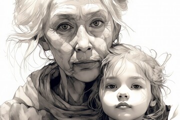 高齢女性の母親,Generative AI AI画像