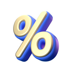 percent sign 3d office business financial icon