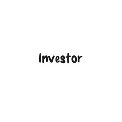 Digital png illustration of investor text on transparent background