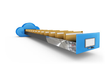 Digital png illustration of cloud with documents on transparent background