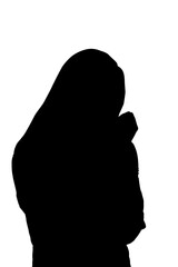 Digital png illustration of silhouette of woman on transparent background