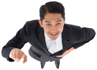 Digital png photo of biracial businessman on transparent background