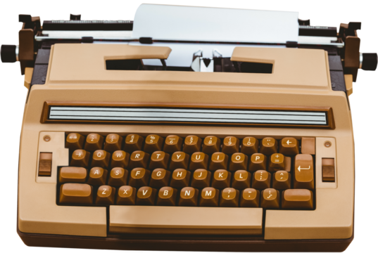 Digital png illustration of retro typewriter on transparent background - Powered by Adobe