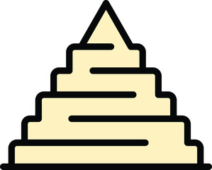 Tomb pyramid icon outline vector. Ancient egypt. Scene tourism color flat