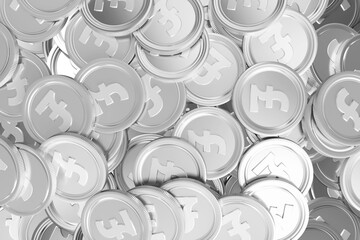 Digital png illustration of silver coins on transparent background