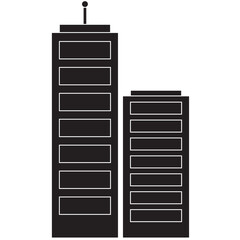 Digital png illustration of buildings elevations on transparent background