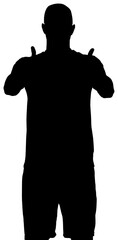 Digital png illustration of silhouette of man on transparent background