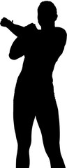 Digital png illustration of silhouette of man on transparent background