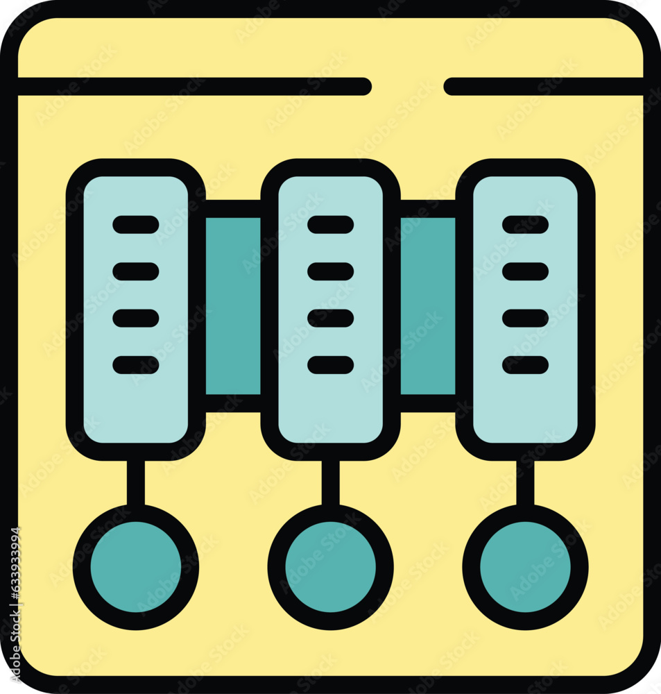 Poster workflow procedure icon outline vector. business project. web plan color flat