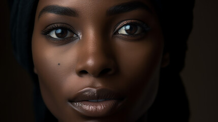 a woman with a captivating expression on her face. Her countenance emanates a mix of confidence and contemplation. Her eyes are focused and determined, reflecting a sense of purpose and ambition.