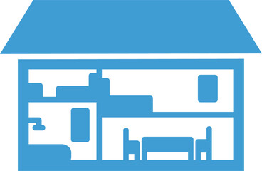 Digital png illustration of house scheme on transparent background
