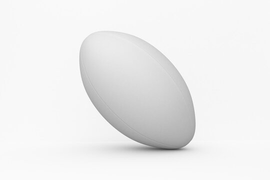 Digital png illustration of white rugby ball on transparent background