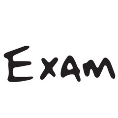 Digital png illustration of exam text on transparent background