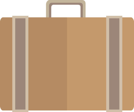 Digital png illustration of brown suitcase on transparent background