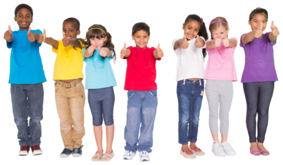 Digital png photo of diverse group of children on transparent background