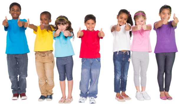 Digital png photo of diverse group of children on transparent background