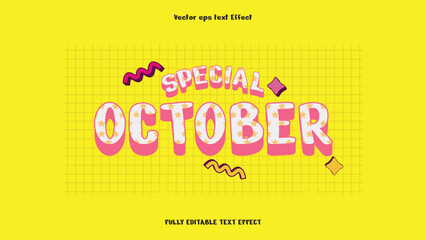 October editable text effect in graphic style 