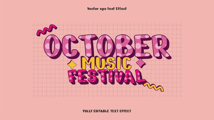 October editable text effect in graphic style 