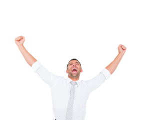 Digital png photo of caucasian businessman on transparent background