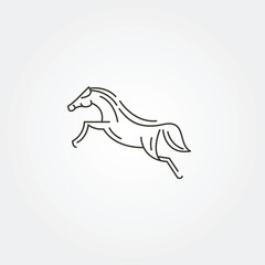 horse icon line art logo vector minimalist illustration design, standing horse vector symbol