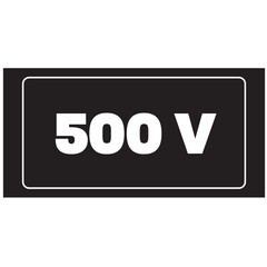 Digital png illustration of 500 v text on transparent background