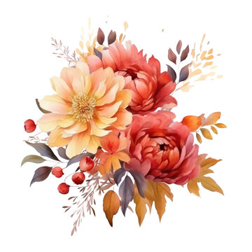 recommend clip art: Fall Autumn Watercolor Clip Art, Watercolor Flowers Illustration, Fall Autumn Sublimation Design, Flowers Clip Art