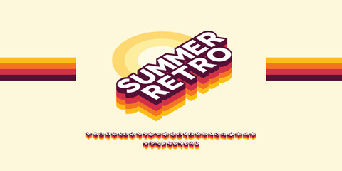 Retro simple alphabet fonts for logo, brand etc. Sun-Kissed Vibes Font: Embracing Nostalgia and Summer Joy 