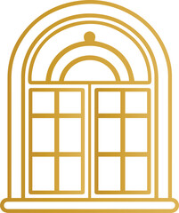 Window icon, vector symbol in outline flat style on A transparent background, EPS or PNG Window illustration.