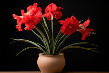 Obraz na płótnie Canvas gladiolus flower in a pot