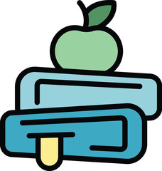 Home isolation books icon outline vector. Online work. Social stay color flat