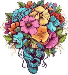Floral brain Illustration