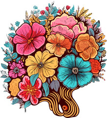 Floral brain Illustration