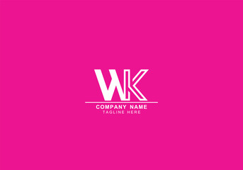 WK or KW minimal and professional logo - obrazy, fototapety, plakaty