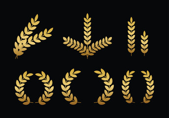 wheat vector set for logo design