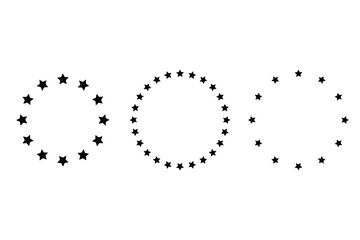 Circle made out of five pointed stars, 