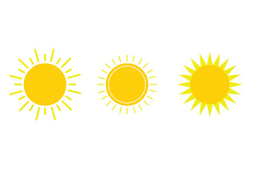 Sun icons vector symbol set