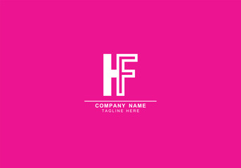 initial letter combination of HF or FH minimal logo