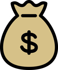 お金の袋のアイコン（ドル）, money bag icon (dollar)
