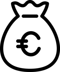 お金の袋のアイコン（ユーロ）, money bag icon (euro)