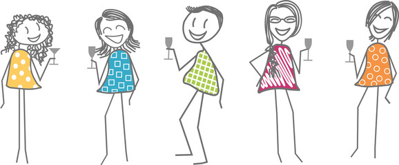 A group of people, friends or family, celebrating an event, or partying together qu format PNG