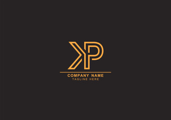 Obraz premium KP or PK minimal logo