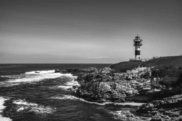 Rolgordijnen The lighthouse at isla Pancha in Galicia © laudibi