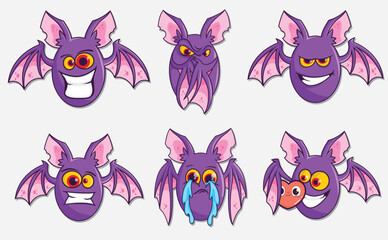 Cute Purple Bat Monster Spooky Halloween Collection