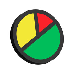 3D Illustration of Pie Chart Isolated on White Background
