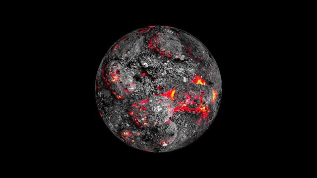 Animation of Lava planet seen from space