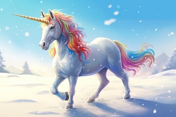 Obraz na płótnie Canvas Beautiful unicorn with light colors. AI Generative