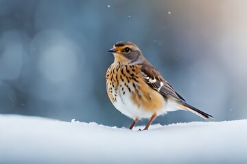 sparrow on snow