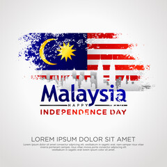 Obraz na płótnie Canvas Malaysia independence day template