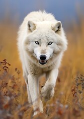 Obraz premium The Wolf Gaze, A Moment of Life in the Arctic Wilderness. 