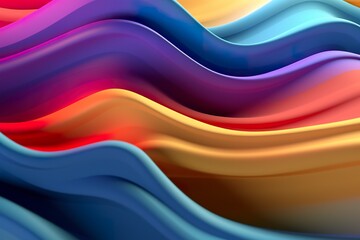 Abstract 3D Render. Colorful Background Design with Soft, Wavy Waves. Modern Abstract Wave Background. AI Generative